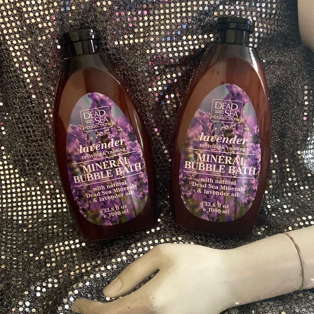 Lot of 2 New Dead Sea Collection 33.8 oz Lavender Mineral bubble bath
